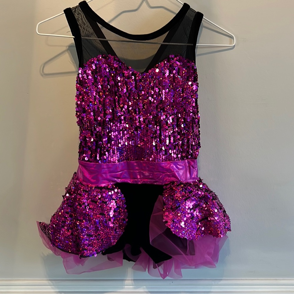 Purple Sequins Tap costume with velvet shorts